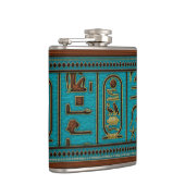 Egyptische gouden lederen hiërogliefen over blauwg heupfles (Rechts)