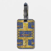 Egyptische gouden symbolen op Lapis Lazuli Bagagelabel (Achterkant verticaal)