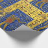 Egyptische gouden symbolen op Lapis Lazuli Cadeaupapier (Hoek)