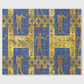Egyptische gouden symbolen op Lapis Lazuli Cadeaupapier (Vlak)