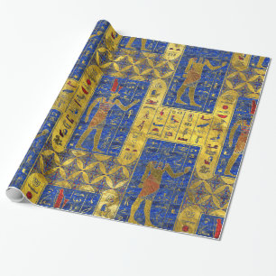 Egyptische gouden symbolen op Lapis Lazuli Cadeaupapier