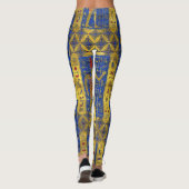 Egyptische gouden symbolen op Lapis Lazuli Leggings (Achterkant)