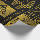 Egyptische goudhiërogliefen en collage voor symbol cadeaupapier (Hoek)