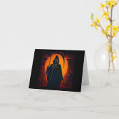 Egyptische Grim Reaper Halloween 1 Kaart (Gele Bloem)