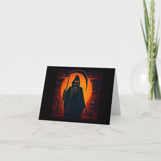 Egyptische Grim Reaper Halloween 1 Kaart (Voorkant)