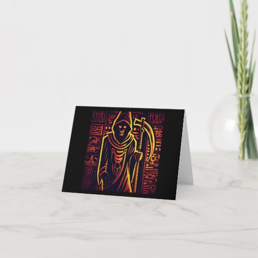 Egyptische Grim Reaper Halloween 3 Kaart (Voorkant)