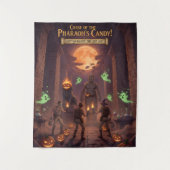 Egyptische Halloween-achtergrond Wandkleed (Voorkant)