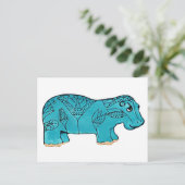Egyptische Happy Hippo Briefkaart (Staand voorkant)
