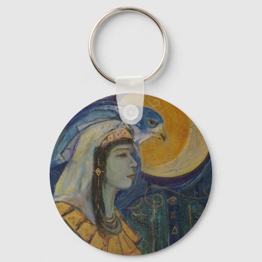 Egyptische Hawk Goddess Sleutelhanger (Voorkant)