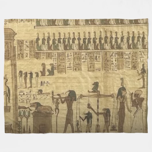 EGYPTISCHE HEIROGLYPHICS FLEECE DEKEN (Voorkant (Horizontaal))