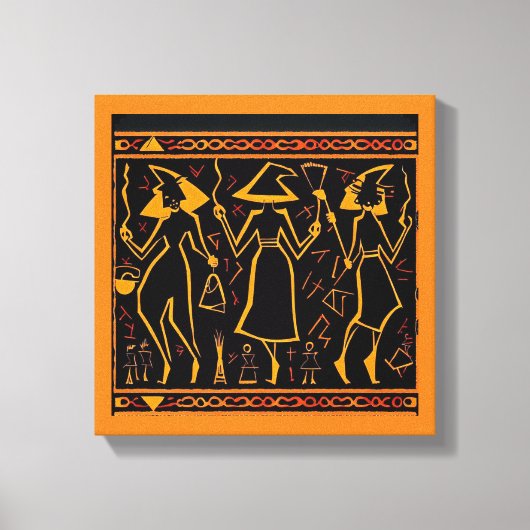 Egyptische Heksen Halloween 4 Canvas Afdruk (Voorkant)