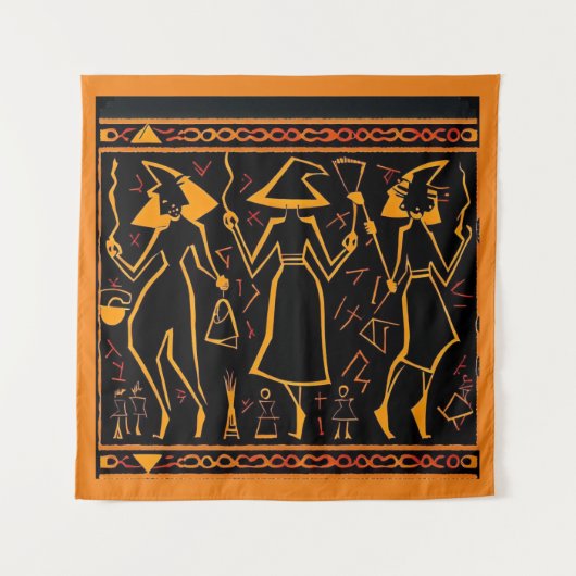 Egyptische heksen Halloween 4 Wandkleed (Voorkant)