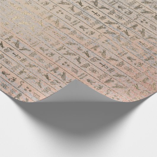 Egyptische Herogliefen Silver Foxier Blush Roos Wo Cadeaupapier (Hoek)