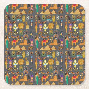 Egyptische Hiërarchie voor Symbool Patroon Kartonnen Onderzetters
