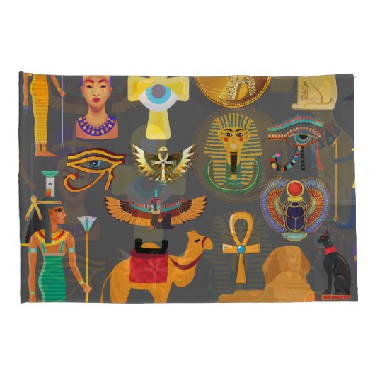 Egyptische Hiërarchie voor Symbool Patroon Kussensloop (Achterkant-Rechts)
