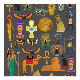 Egyptische Hiërarchie voor Symbool Patroon Perfect Poster