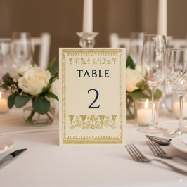 Egyptische hiërogliefen & bloemenrand – Bewerkbaar Kaart