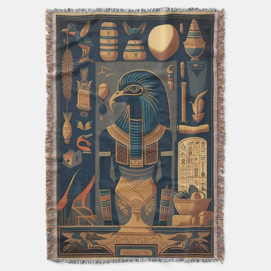 Egyptische hiërogliefen Cotton Throw Blanket Deken (Voorkant Verticaal)