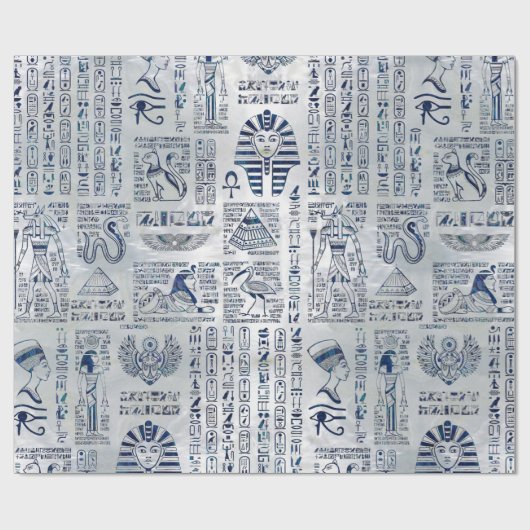 Egyptische hiërogliefen en alleenstaande godslaste cadeaupapier (Vlak)