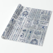 Egyptische hiërogliefen en alleenstaande godslaste cadeaupapier (Uitgerold)