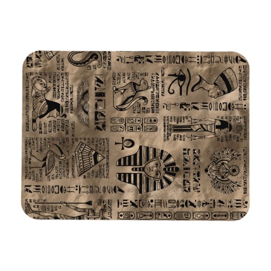 Egyptische hiërogliefen en goddelheden - Luxury Go Magneet (Horizontaal)