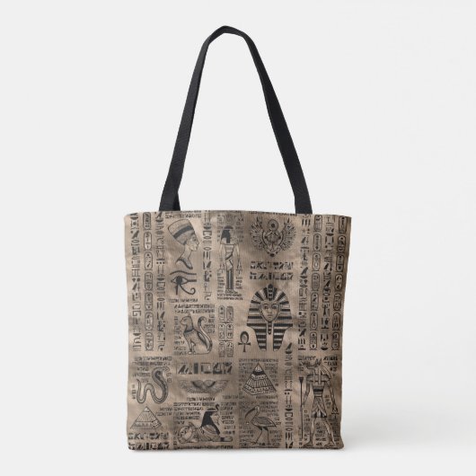 Egyptische hiërogliefen en goddelheden - Luxury Go Tote Bag (Achterkant)