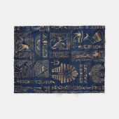 Egyptische hiërogliefen en goddelijk goud op marme fleece deken (Voorkant (Horizontaal))