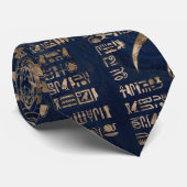 Egyptische hiërogliefen en goddelijk goud op marme stropdas (Opgerold)