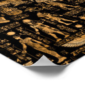 Egyptische hiërogliefen en goden goud en zwart poster (Hoek)