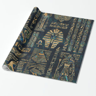 Egyptische hiërogliefen en godheden - Abalone en Cadeaupapier