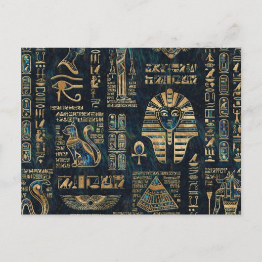 Egyptische hiërogliefen en godheden - Abalone en g Briefkaart (Voorkant)