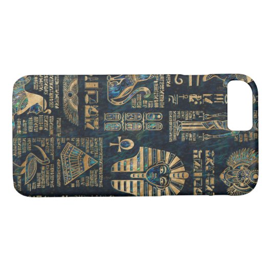 Egyptische hiërogliefen en godheden - Abalone en g Case-Mate iPhone Case (Achterkant (Horizontaal))
