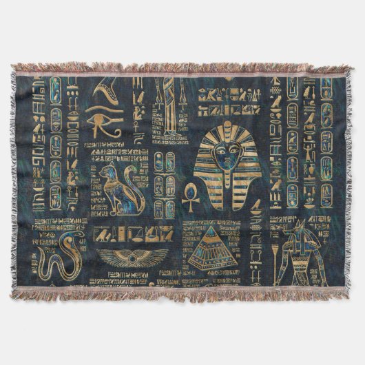 Egyptische hiërogliefen en godheden - Abalone en g Deken (Voorkant)