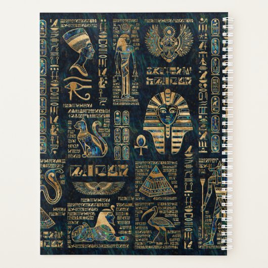 Egyptische hiërogliefen en godheden - Abalone en g Planner (Achterkant)