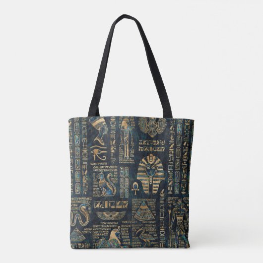 Egyptische hiërogliefen en godheden - Abalone en g Tote Bag (Achterkant)