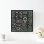 Egyptische hiërogliefen en godheden - Abalone en g Vierkante Klok (Huis)