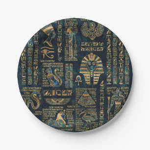 Egyptische hiërogliefen en godheden - Abalone en Papieren Bordje