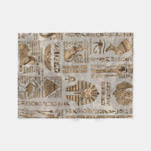 Egyptische hiërogliefen en godheden -  goud fleece deken (Voorkant (Horizontaal))