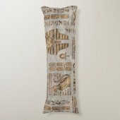 Egyptische hiërogliefen en godheden -  goud lichaamskussen (Voorkant Verticaal)