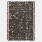 Egyptische hiërogliefen en godheden - goud op hout deken (Voorkant Verticaal)