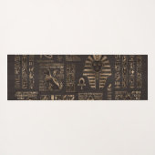 Egyptische hiërogliefen en godheden - goud op hout yogamat (Achterkant (horizontaal))