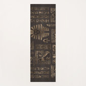 Egyptische hiërogliefen en godheden - goud op hout yogamat (Voorkant)