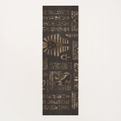 Egyptische hiërogliefen en godheden - goud op hout yogamat (Achterkant)