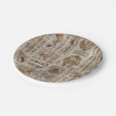 Egyptische hiërogliefen en godheden -  goud papieren bordje (Gekanteld)