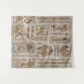 Egyptische hiërogliefen en godheden -  goud wandkleed (Voorkant (horizontaal))