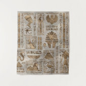 Egyptische hiërogliefen en godheden -  goud wandkleed (Voorkant)