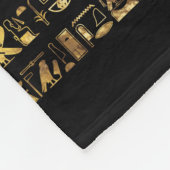 Egyptische hiërogliefen en godheden in zwart fleece deken (Hoek)