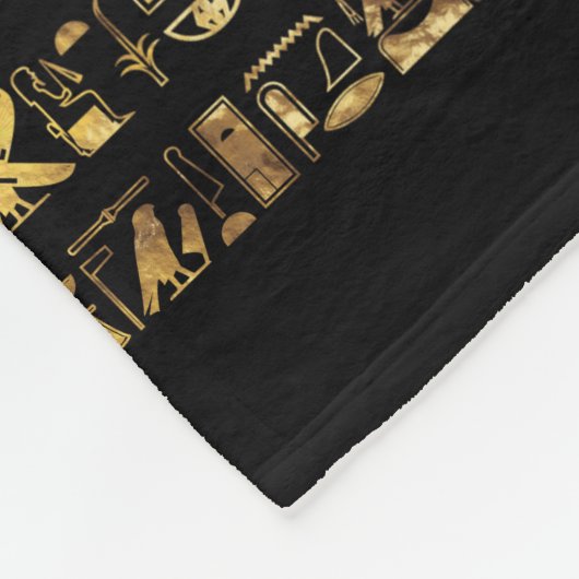 Egyptische hiërogliefen en godheden in zwart fleece deken (Hoek)