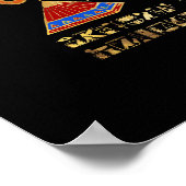 Egyptische hiërogliefen en godheden in zwart poster (Hoek)