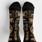 Egyptische hiërogliefen en godheden in zwart sokken (Top)